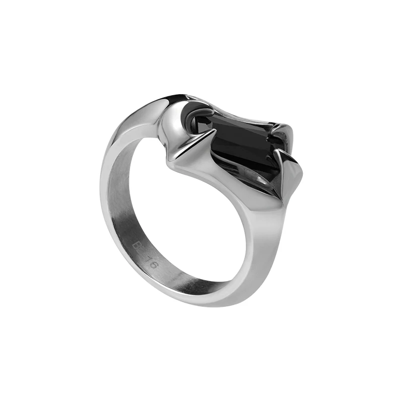 Spiked Black Square-Cut Ring - Image 6
