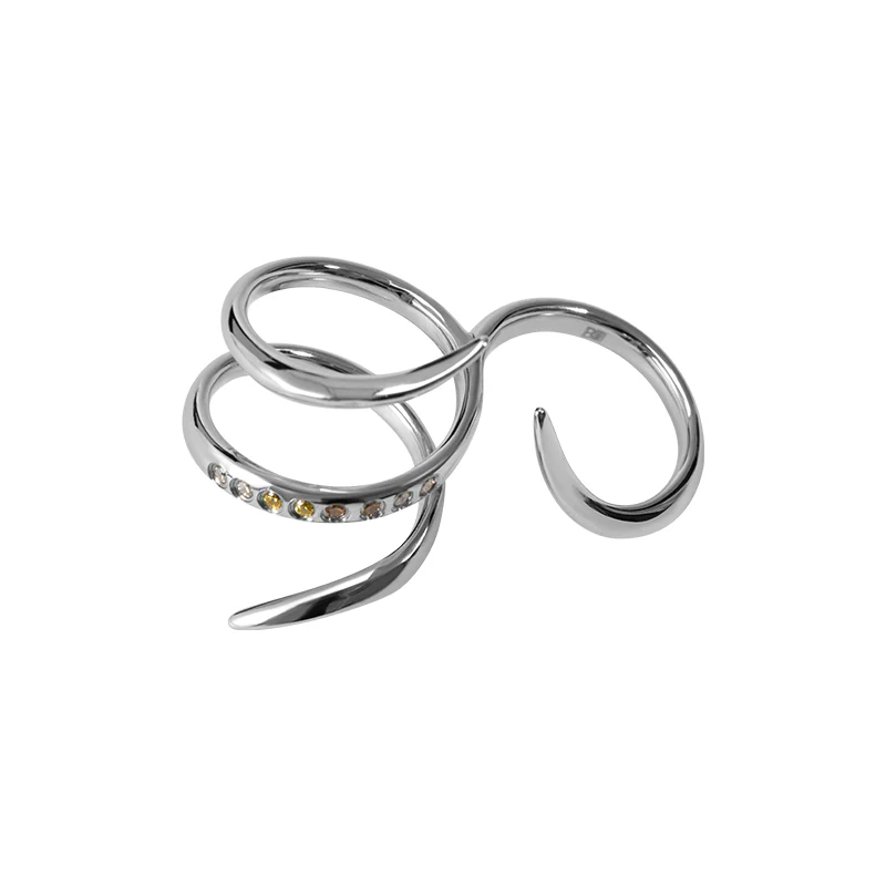 Spiked Pavé Double-Finger Ring - Image 3