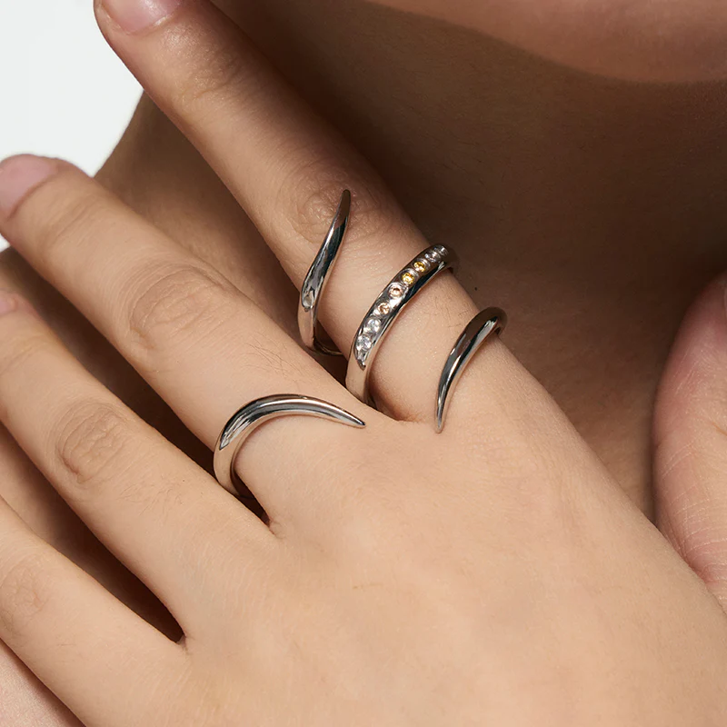 Spiked Pavé Double-Finger Ring - Image 5