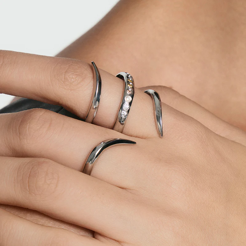Spiked Pavé Double-Finger Ring - Image 6