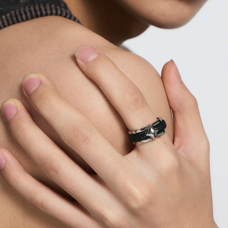 Spiked Woven Wide Ring - Image 3