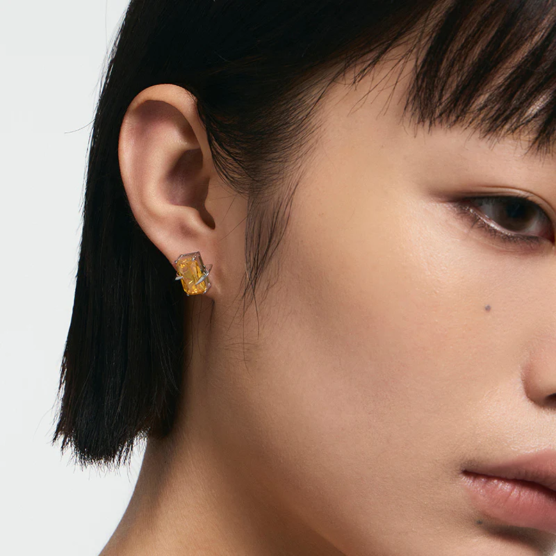 Spiked Yellow Square-Cut Studs - Image 4