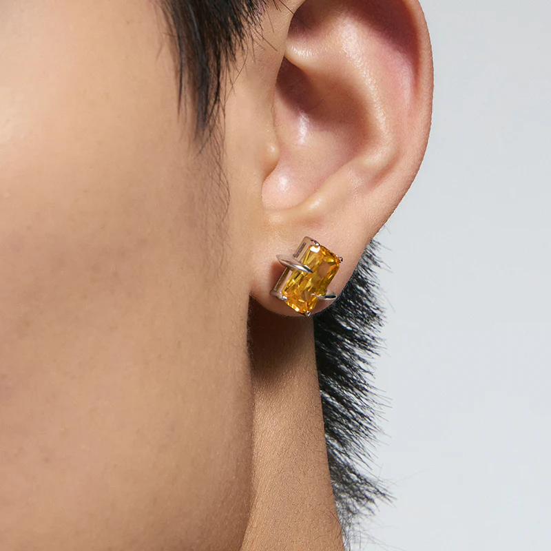 Spiked Yellow Square-Cut Studs - Image 6