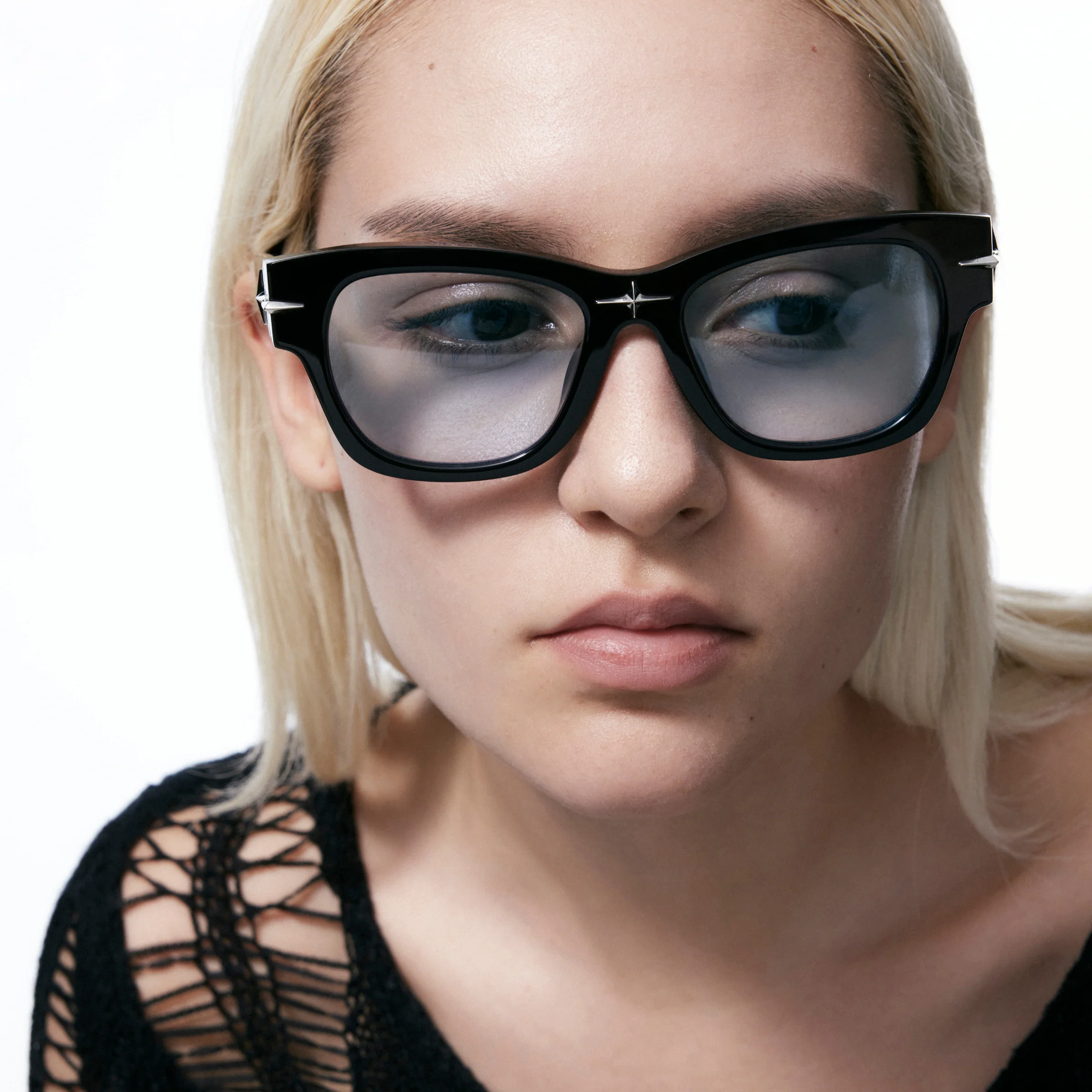 Square Frame Starburst Sunglasses (Blue) - Image 5
