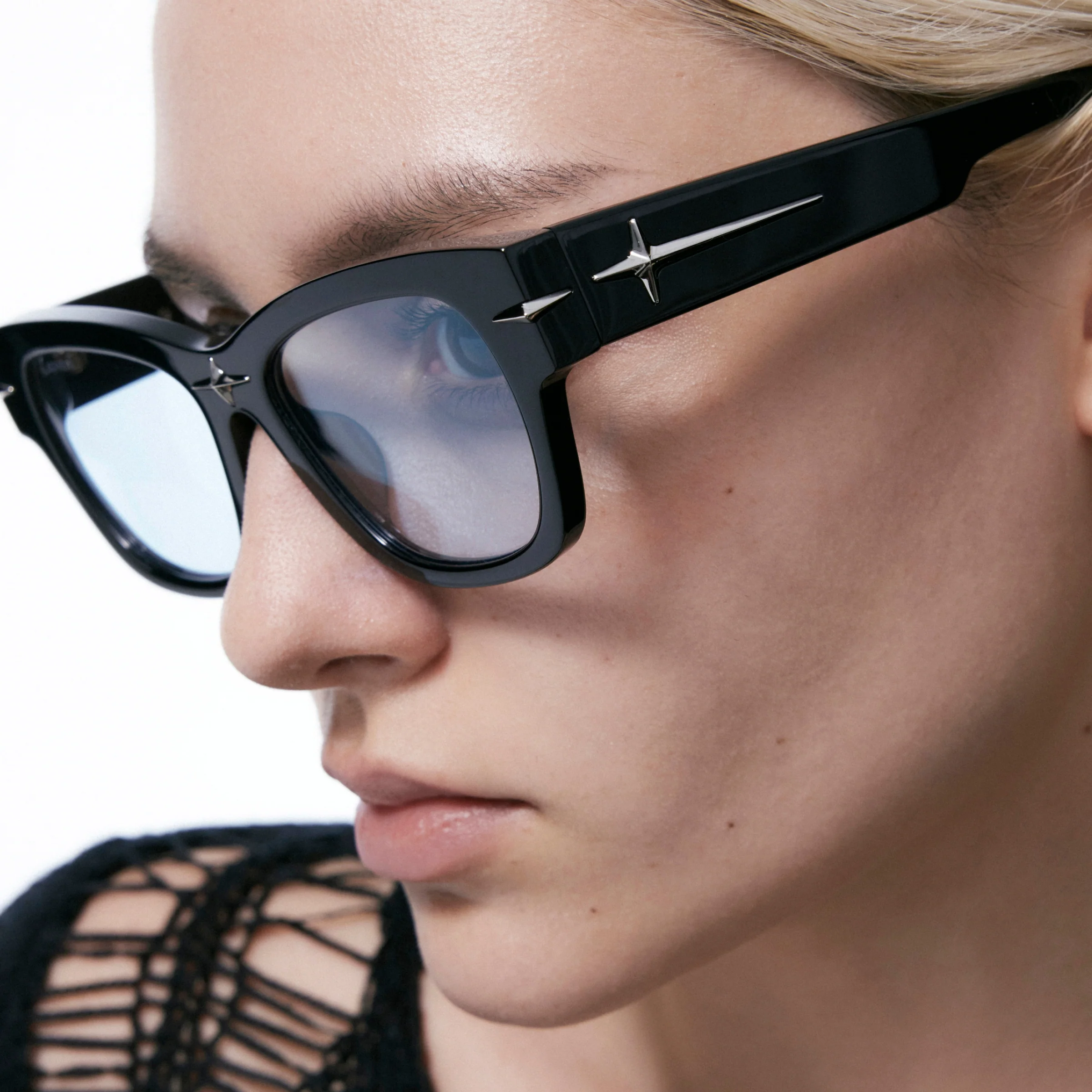 Square Frame Starburst Sunglasses (Blue) - Image 6