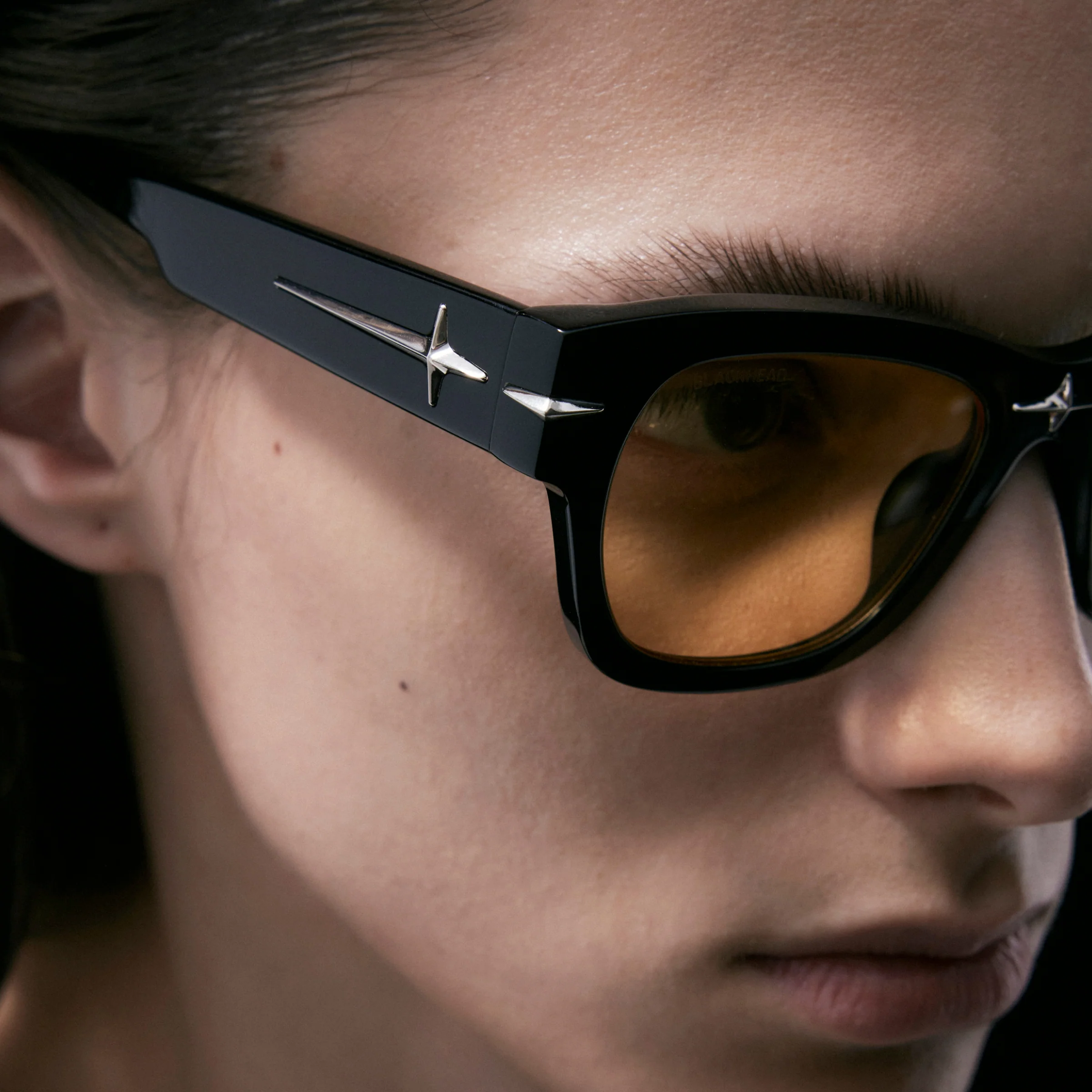 Square Frame Starburst Sunglasses (Orange) - Image 4