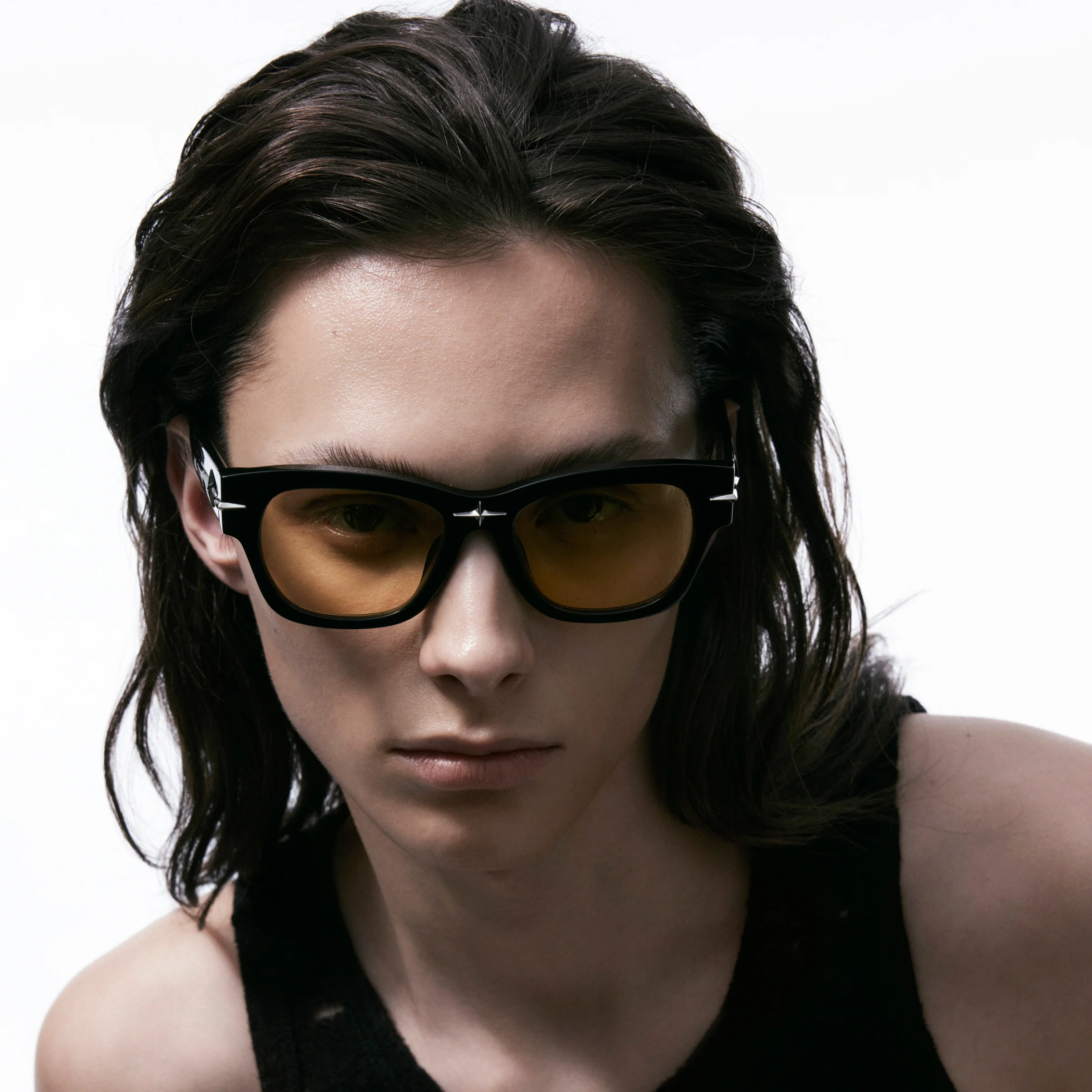 Square Frame Starburst Sunglasses (Orange) - Image 5