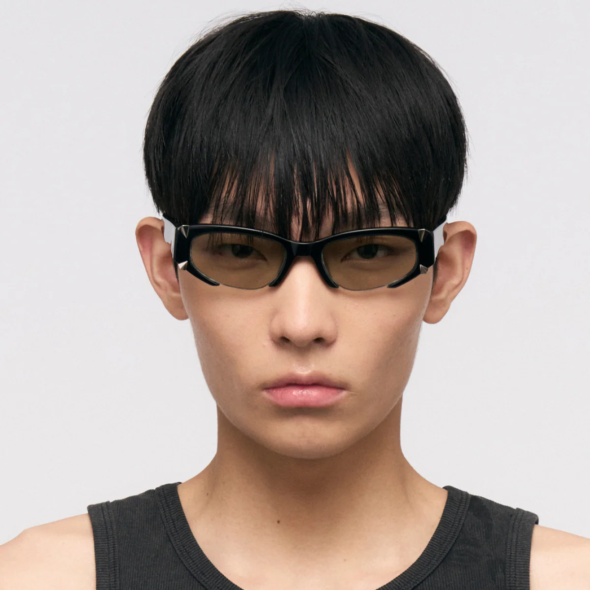 Square Half-Frame Sunglasses (Black) - Image 4