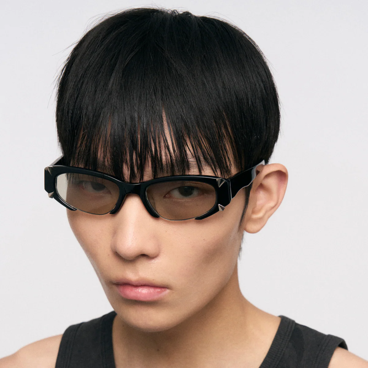 Square Half-Frame Sunglasses (Black) - Image 5