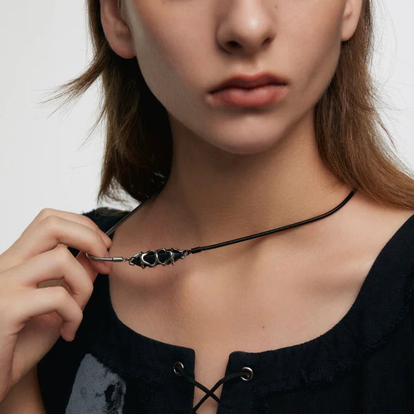Star Cone Black Onyx Splicing Necklace - Image 6