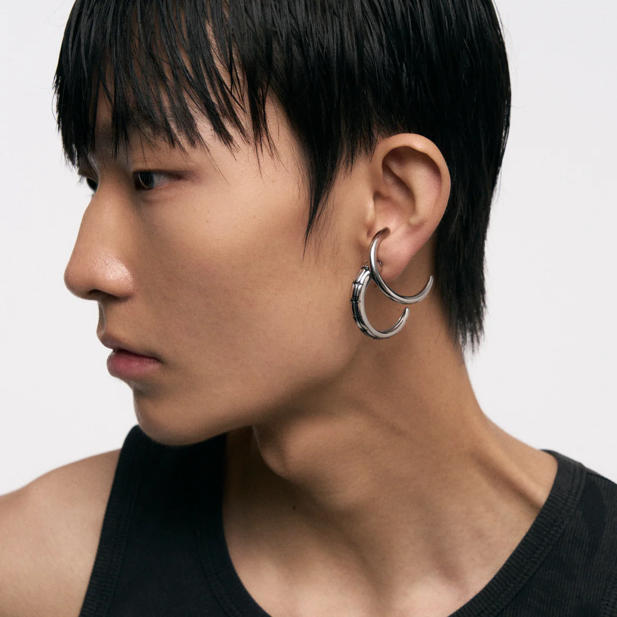 Starburst Snake Pattern Double Ring Earrings - Image 6