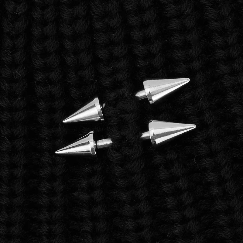 Studded Piercing Knit Beanie - Image 3