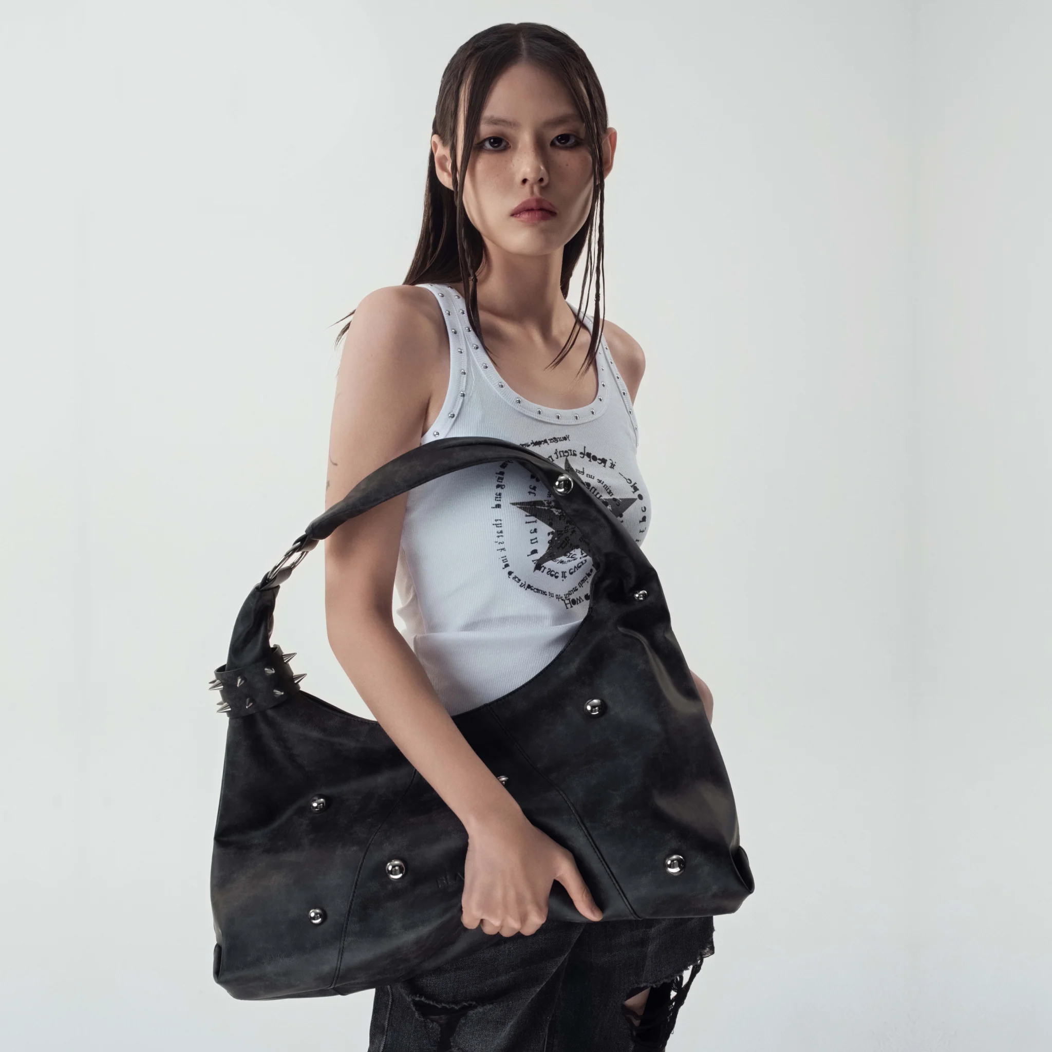 Studded Punk Oversized Tote - Image 3