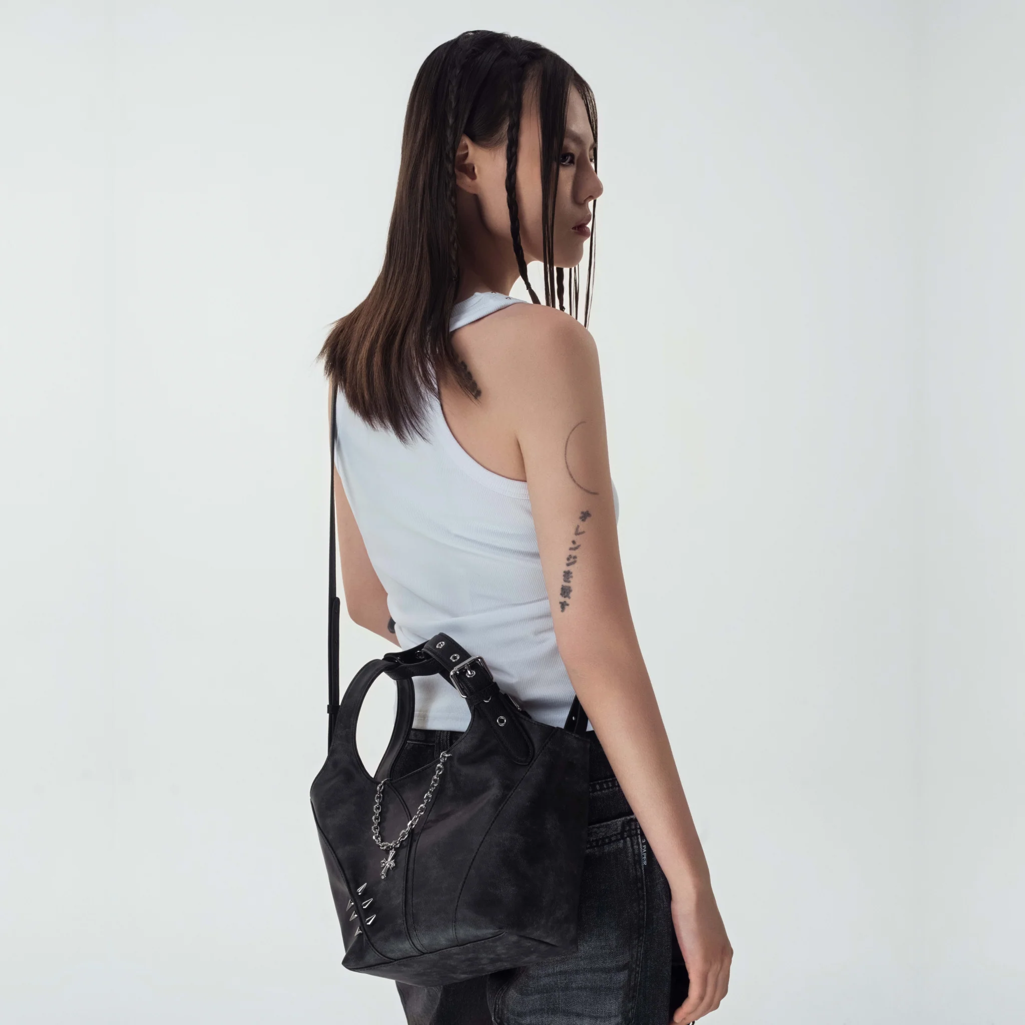 Studded Punk Oversized Tote - Image 4