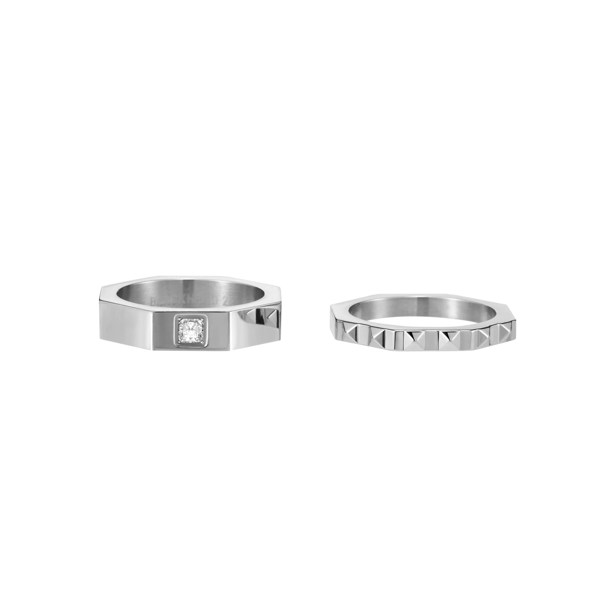 Studded Square-Cut Ring Set - Image 5