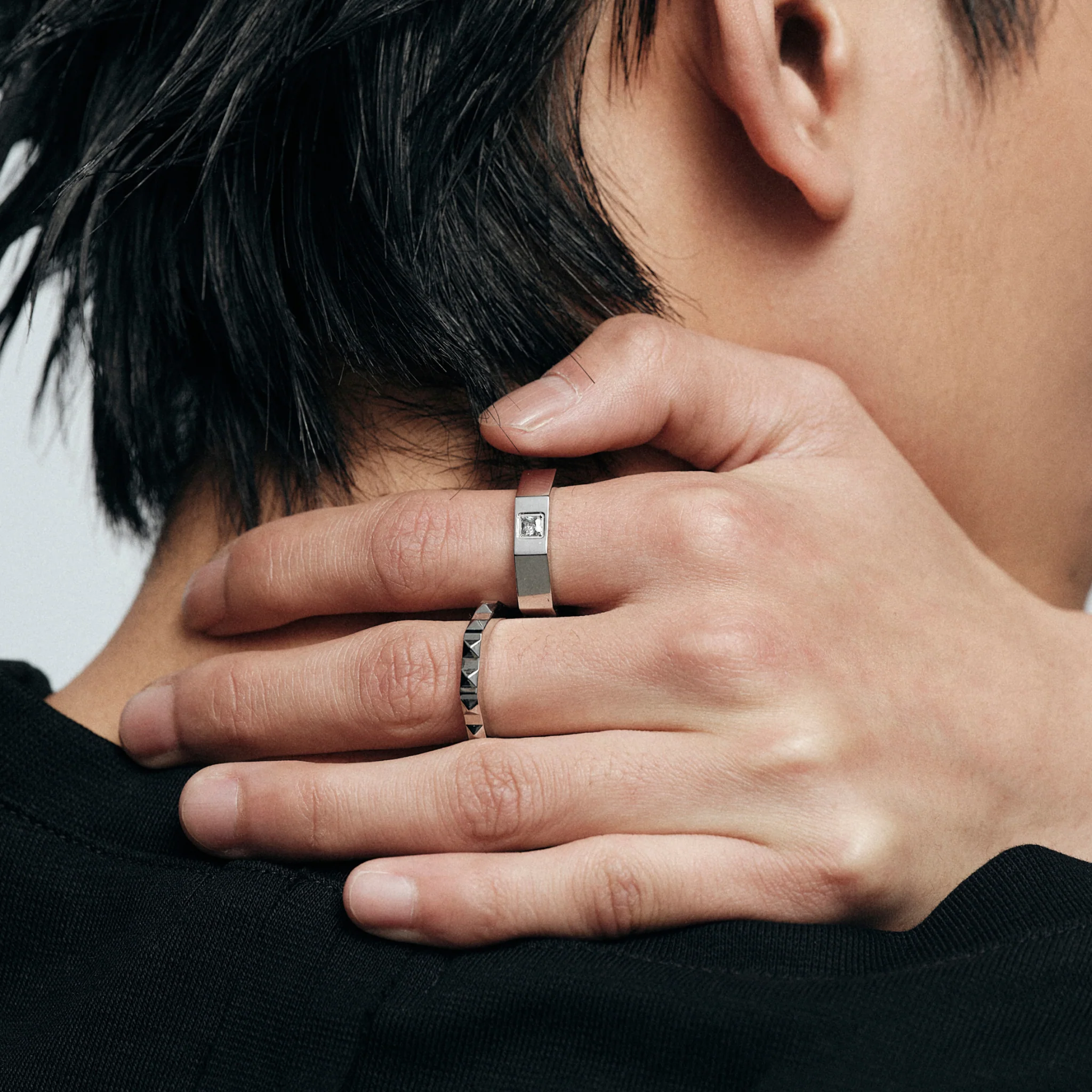 Studded Square-Cut Ring Set - Image 6