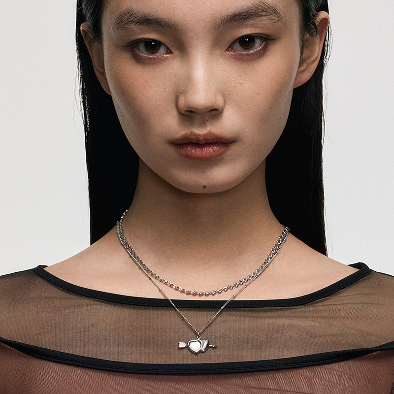 Targeted Heart Double-Layer Necklace - Image 3