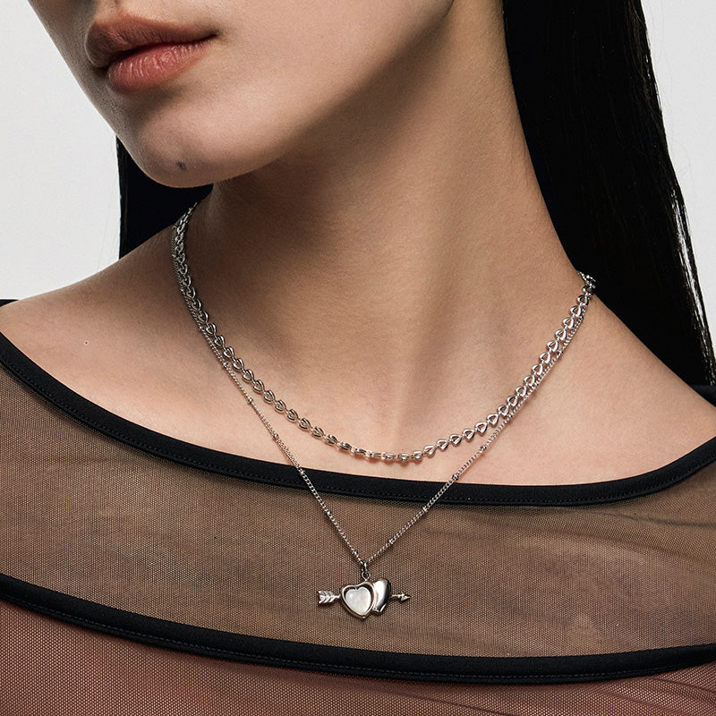 Targeted Heart Double-Layer Necklace - Image 5