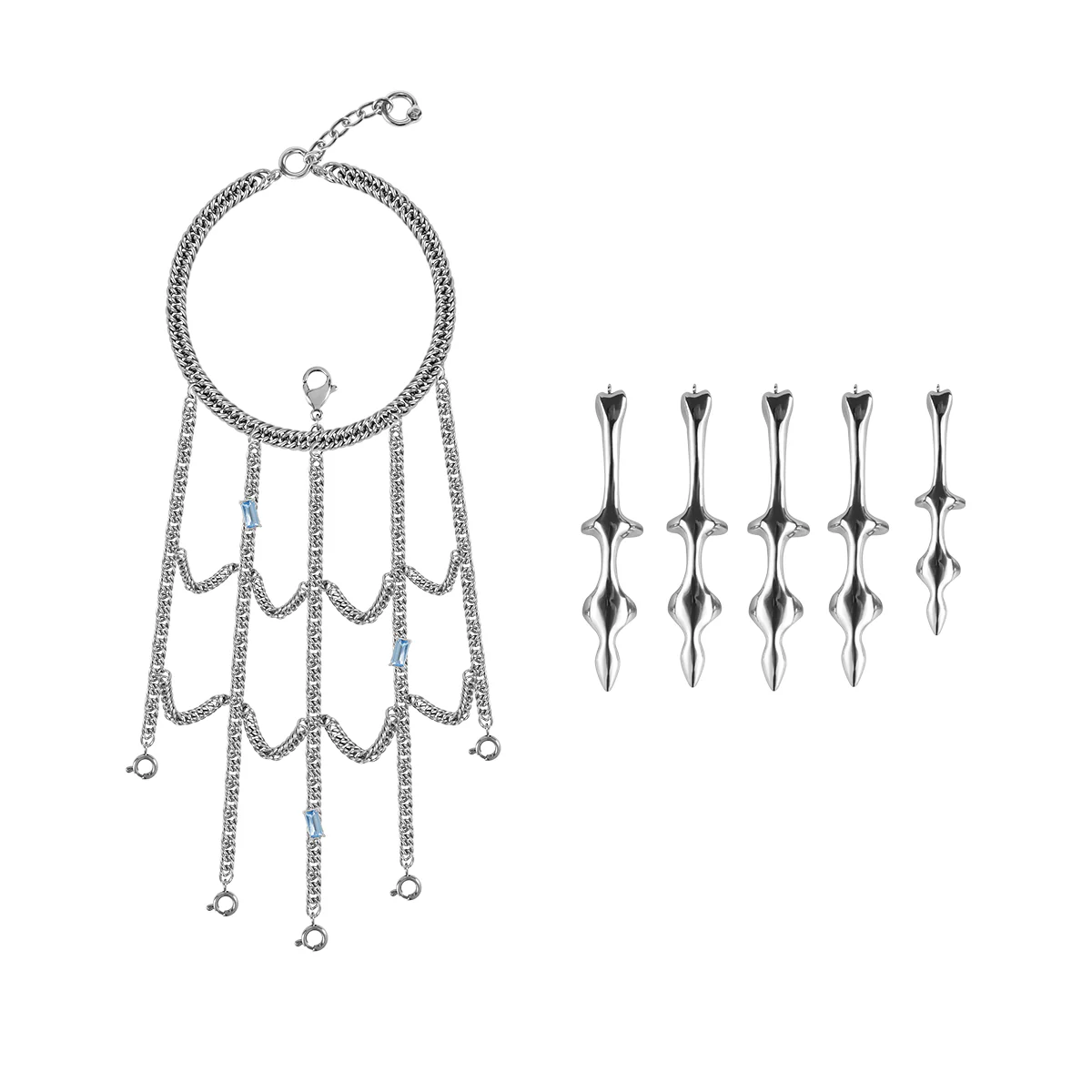 The X-Files Bone Shape Chain Combination Palm Decorative Body Jewellery - Image 6