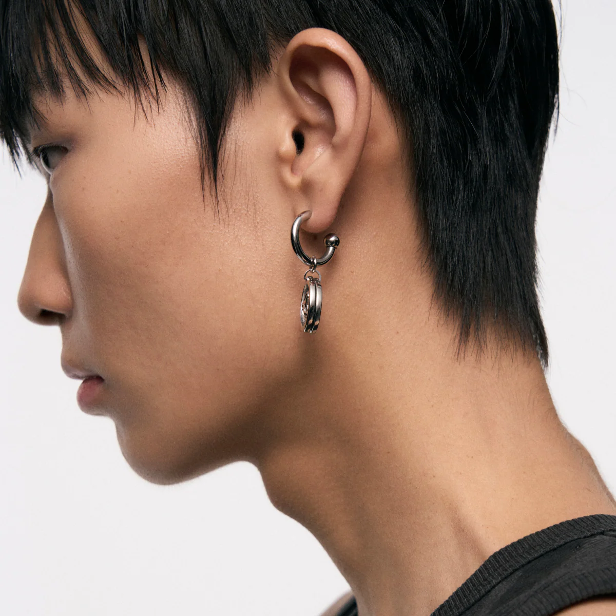 Triple Serpent Ring Asymmetric Earrings - Image 6