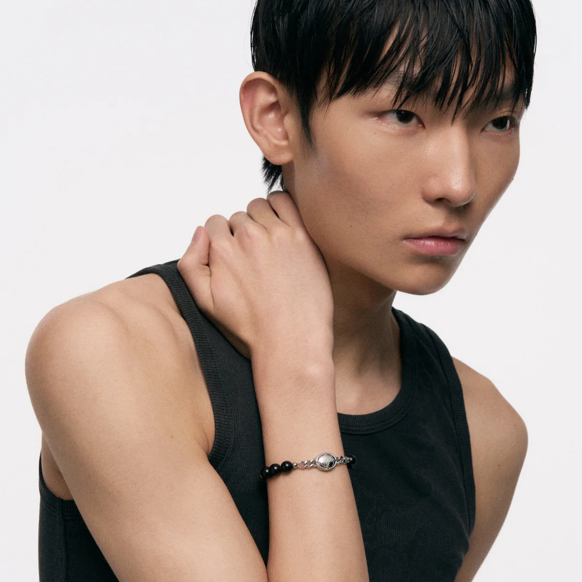 Triple Serpent Ring Black Onyx Chain Bracelet - Image 6