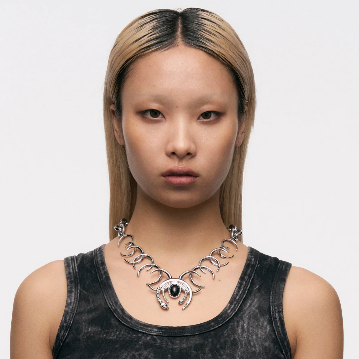 Triple Serpent Ring Black Onyx Necklace - Image 4