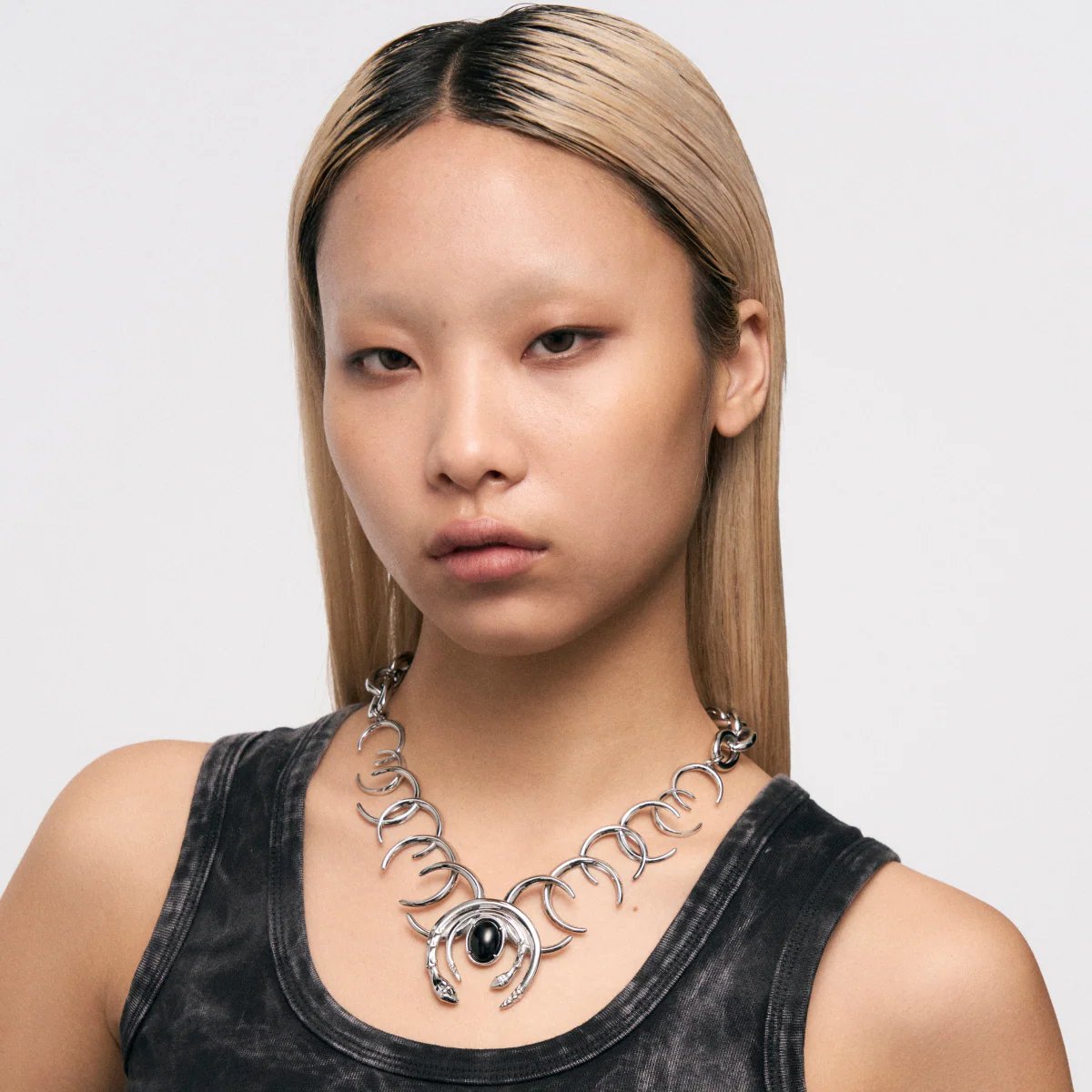 Triple Serpent Ring Black Onyx Necklace - Image 5