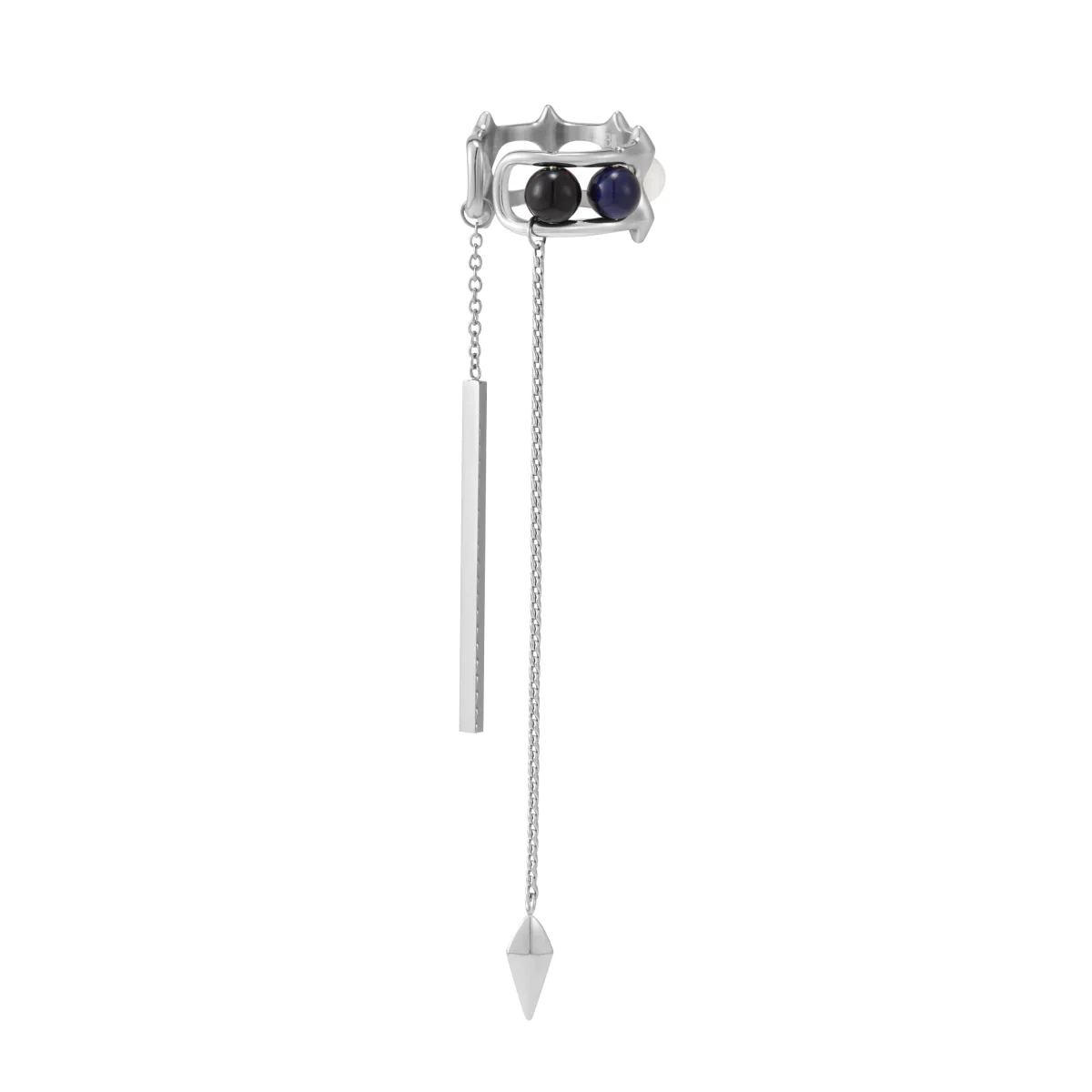 Triple Stone Snake Bone Ear Cuff - Image 2