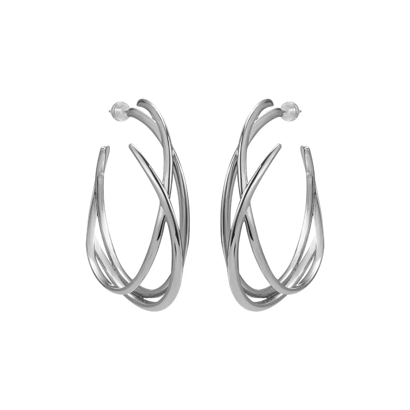 Wrapped Spike Hoop Earrings - Image 3