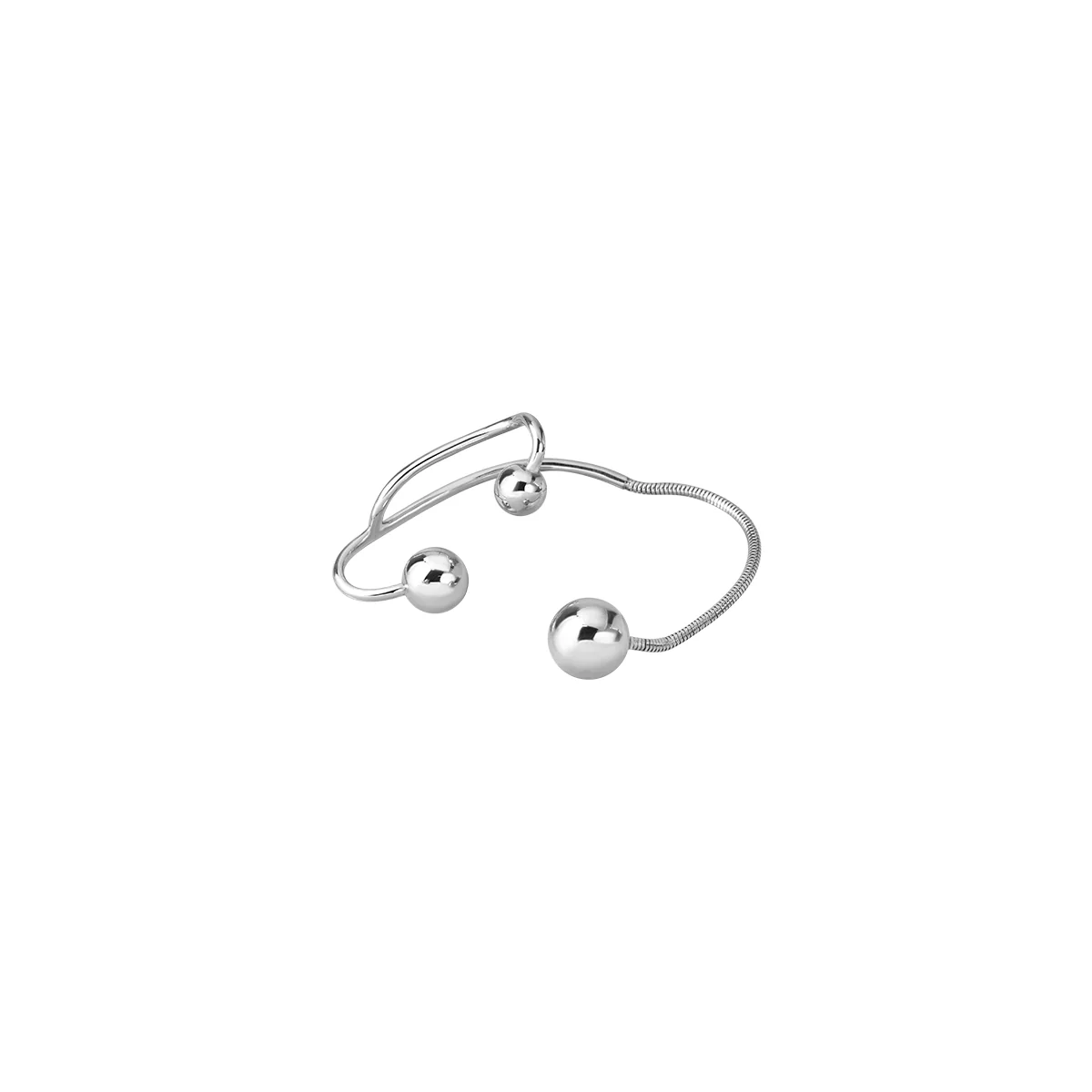 Y2B SERIES Silver Steel Ball Piercing-Free Earhook (left ear) - Image 6